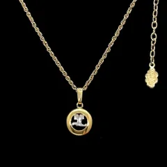 美品★ courrèges クレージュ ネックレス ロゴ サークル ゴールド シルバーのサムネイル