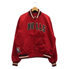 【中古】STARTER 80-90s USA製 NBAタグ（白）スタジャン シカゴ・ブルズ レッド 2XL △一部汚れ・キズ[24]のサムネイル