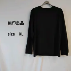 ［無印良品］ メンズ クルーネックロンT 長袖 無地 ブラック シンプル 秋コーデのサムネイル