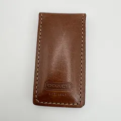 COACH コーチ マネークリップ 茶 ブラウン レザー マグネット開閉式 メンズのサムネイル