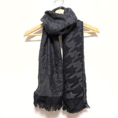 【クリーニング済】ヴェルサーチェ（VERSACE） メデューサ柄 ウールマフラー Gianni Versace ジャンニヴェルサーチェ メデューサ ロゴ 刺繍 ウール