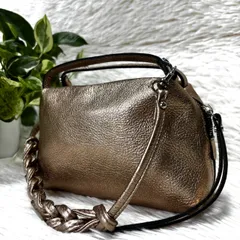 【美品】GIANNI CHIARINI ジャンニキャリーニ　ALIFA アリファ S ショルダーバッグ　ハンドバッグ　2way  レザー　シボ革　ゴールドのサムネイル