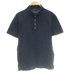 B&Y ユナイテッドアローズ BEAUTY&YOUTH ビューティー&ユース ポロシャツ 半袖 M 紺 ネイビー 鹿の子 ワンカラー スタンドカラー ハーフボタン /BB ■MAのサムネイル