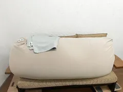 ▼Yogibo Max ヨギボー マックス ベージュ系 特大ビーズクッション ソファ ライトブルー系替えカバー付 CT-6817 定価4.5万 A (貝1784)のサムネイル