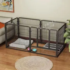 ペット フェンス ドア 付 室内 サークル 広い ケージ ゲート 犬 猫 うさぎ ウサギ 小動物飼育プレイサークル バリア ゲートのサムネイル