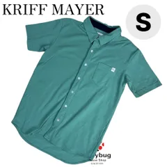 KRIFF MAYER　クリフマイヤー　フルオープンポロ　前ボタン半袖ポロシャツ ミントグリーン　メンズ　Sのサムネイル