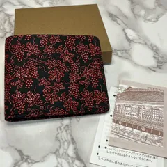 【極美品】印傳屋 INDEN-YA 二つ折り財布 鹿革 漆 葡萄柄 ブラック レッド メンズ レディース 財布のサムネイル