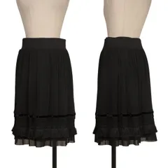 ヴィヴィアンタムVIVIENNETAM 裾テーピングフリンジパワーネットスカート 黒のサムネイル