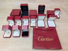 ペア カルティエ ミニラブリング 18号 1Pダイヤ 8号付属品完備フル 