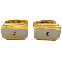 Yves Saint Laurent イヴ サンローラン カフス ボタン カフリンクス アクセサリー コンビ カラー 【an35】のサムネイル
