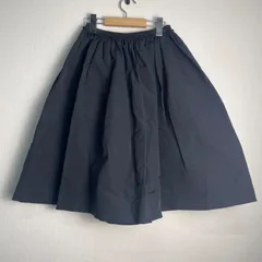 dahl'ia ダリア フレアスカート ギャザースカート ひざ丈 ウエストゴム コットン60%ナイロン40% 日本製 レディース ナチュラル ブラック NB104のサムネイル