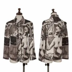 ジページェ バイ ジャンポールゴルチエJPG by GAULTIER コットンパリプリントフロントフリルデザイン長袖シャツ オフ黒48のサムネイル