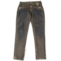 ジーンズポールゴルチエJean's Paul GAULTIER ゴールドペイント加工スタッズ裾ジップデニム インディゴゴールド30のサムネイル