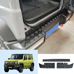 スズキ ジムニー JB74 2018年以降対応 リアバンパープロテクター ステンレス製 ブラック シルバー カーボン調 無加工取付 外装アクセントのサムネイル