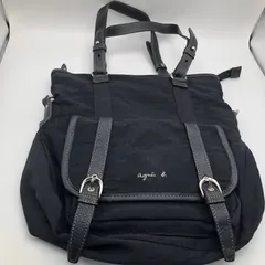 タ　agnes b.　アニエスベー　2WAY　トートバッグ　ショルダーバッグ　黒　ブラック　中古品のサムネイル