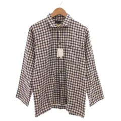 マンシングウェア MUNSINGWEAR タグ付き 長袖シャツ グラフチェック イタリアンカラー M 紺 ネイビー 白 ホワイト /OBのサムネイル
