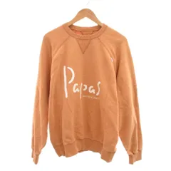 パパス Papas トレーナー スウェット ロゴプリント クルーネック Vガゼット L オレンジ /OBのサムネイル