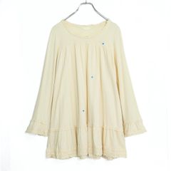 ピンクハウス　ピコフリル　チュニック　白Mサイズ ピンクハウス☆ピコフリルが可愛い♪ 長袖チュニック カットソー素材
