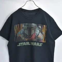 STAR WARS スターウォーズ マンダロリアン グラフィックTシャツ アメキャラ ムービーTシャツ ブラック USED ヴィンテージ ビンテージ 古着 メンズ S寄りM相当のサムネイル