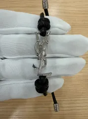 サンローラン シルバートーン レザーブレスレットのサムネイル