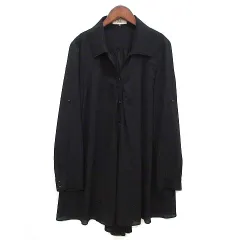 アツロウタヤマ ATSURO TAYAMA A.T シアー ジョーゼット シャツ チュニック ブラウス 長袖 ブラック 黒 38のサムネイル