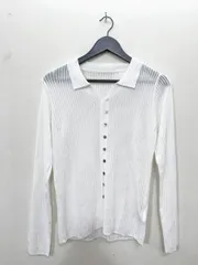 美品 VIS ビス シアーポロ襟リブ カーディガン sizeF/白 ■■レディースのサムネイル