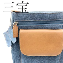 未使用 ⅲ sanpo 三宝 GNP-42C ショルダーバッグ 皮 デニム _234のサムネイル