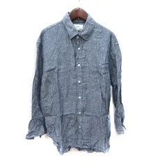 アーバンリサーチ サニーレーベル URBAN RESEARCH Sonny Label シャツ 七分袖 麻 リネン L 紺 ネイビー /YIのサムネイル