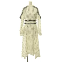 ボーダーズアットバルコニー BORDERS at BALCONY RUFFLE SHOULDER DOTS DRESS ワンピース ラッフルショルダー ドット ロング 長袖 36 白 ホワイト /HS ■OS ■SHのサムネイル