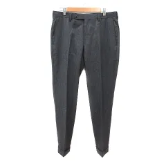 ニューヨーカー NEWYORKER ストレートパンツ スラックス ロールアップ ヘリンボーン柄 ウール 85 L グレー /MNのサムネイル