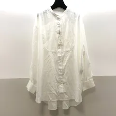 【タグ付き/未使用】NEUNA ヌナ ブラウス 白 大きめ ノーカラー 前ボタン レディース KSKY26-1653のサムネイル