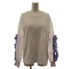 ミュベール muveil カットソー Tシャツ 38 白 ホワイト 水色 ライトブルー 長袖 フリル /RRのサムネイル