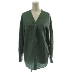 B&Y ユナイテッドアローズ BEAUTY&YOUTH ビューティー&ユース BY リヨセルVネックシャツ ブラウス カットソー 緑 長袖 Vネック 1611-299-2043 /GGのサムネイル
