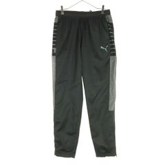 美品 PUMA プーマ ワンポイントロゴ ロングパンツ L ダークグレー メンズ 古着