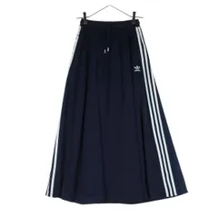 adidas originals アディダス オリジナルス ワンポイントロゴ ロング丈 フレアスカート S ネイビー トレフォイルロゴ レディース 古着のサムネイル