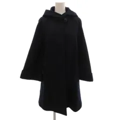 アダムエロペ Adam et Rope' 美品 フーデッドコート 比翼 36 ミドル丈 ラグランスリーブ 総裏地 紺 ネイビー /KB ■ECG007のサムネイル