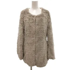 プロポーション ボディドレッシング PROPORTION BODY DRESSING 美品 フェイクファーコート ショート 3 ノーカラー グレー /KB ■ECF007のサムネイル