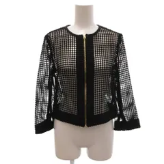 ダイアンフォンファステンバーグ DIANE von FURSTENBERG 美品 ニット カーディガン 長袖 2 クルーネック 透かし編み 黒 ブラック /KB ■ECF007のサムネイル