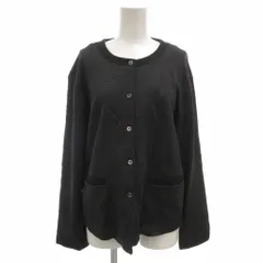 ニューヨーカー NEWYORKER 美品 ノーカラージャケット 13 黒 ブラック 総柄 ストレッチ /JI ■ECF007のサムネイル