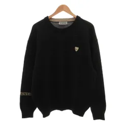 マンシングウェア MUNSINGWEAR セーター LA 黒 ブラック クルーネック 長袖 ロゴ ウール /SC ■ECF007のサムネイル