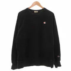 チャンピオン CHAMPION リバースウィーブ スウェット トレーナー 長袖 M クルーネック ロゴ 黒 ブラック /KB ■ECF007のサムネイル