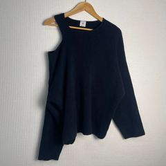 BEAUTY&YOUTH UNITED ARROWS 6 ロク ニットカットソー アシンメトリーデザイン ワンショルダー コットン100% 長袖 モード ネイビー NB118