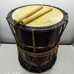 s*K様 宮本卯之助商店 跳拍子太鼓：浮造りグレイ 担ぎ桶太鼓 - メルカリ