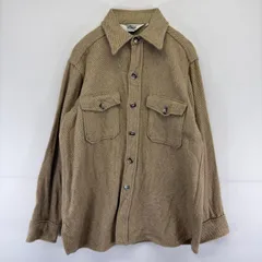 古着 70's/70年代 ヴィンテージ ウールリッチ WOOLRICH 長袖シャツ ウール シャツジャケット 胸ポケット L  ベージュ系 メンズのサムネイル