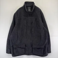 古着 エルエルビーン L.L.Bean ジャケット フルジップ 大きいサイズ ウール ロゴ 刺繍 XL  ブラック 無地 メンズのサムネイル