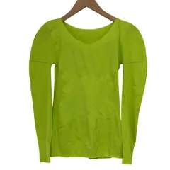 me ISSEY MIYAKE/ミーイッセイミヤケ/長袖ストレッチカットソー/グリーン/イエロー/レディース/日本製/RS2304のサムネイル