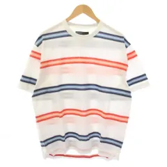 ランバン LANVIN 24SS Tシャツ カットソー 半袖 ボーダー柄 50 白 ホワイト オレンジ ネイビー LA-CB-86425 /TKのサムネイル
