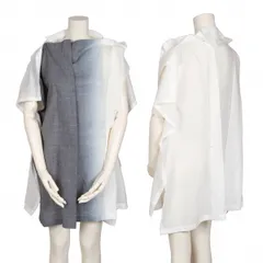 イッセイミヤケISSEY MIYAKE 132 5. グラデーション折り畳みノースリーブチュニック 白グレー2のサムネイル