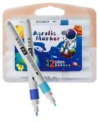 TOMSING12色セットアクリルマーカーペンアクリル絵の具水性速乾性紙に滲まない・重ね塗り可能ペイントマーカーカラー耐水性プラ板、布、かばん、セラミック、石、陶器、木材用ハンドメ…のサムネイル