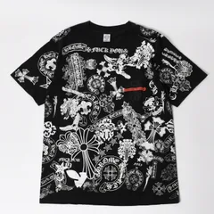 CHROME HEARTS クロムハーツ ポケットTシャツ CHクロス セメタリークロス ホースシュー ダガー スター スクロールロゴ フォティ ブラック Lサイズ 美品 中古 4a004550のサムネイル
